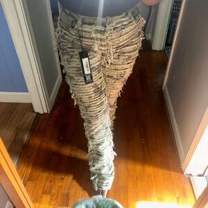 Distressed Camouflage Pants